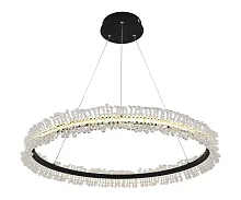Люстра подвесная LED Лаура 08244,19A Kink Light прозрачная на 1 лампа, основание чёрное в стиле современный кольца
